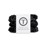 Jet Black Large Silk Scrunchies
