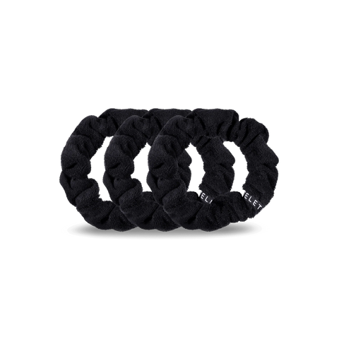 Jet Black Large Towel Scrunchies