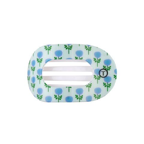 Blue Marigold Medium Flat Round Hair Clip