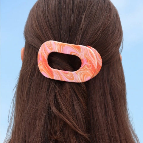 Just Keep Swimming Medium Flat Round Hair Clip