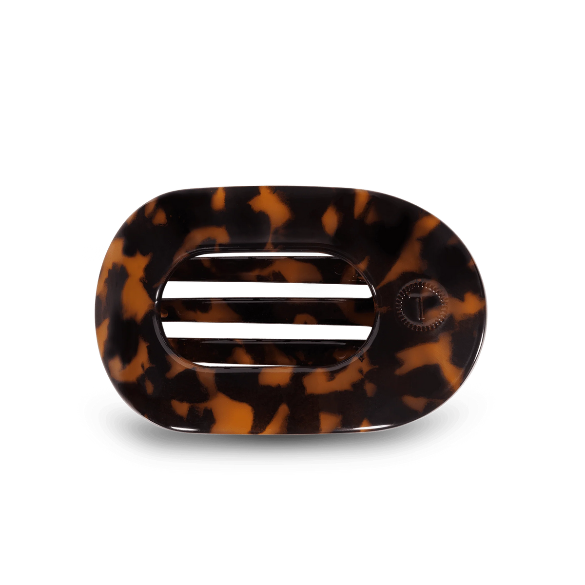 Tortoise Medium Flat Round Hair Clip