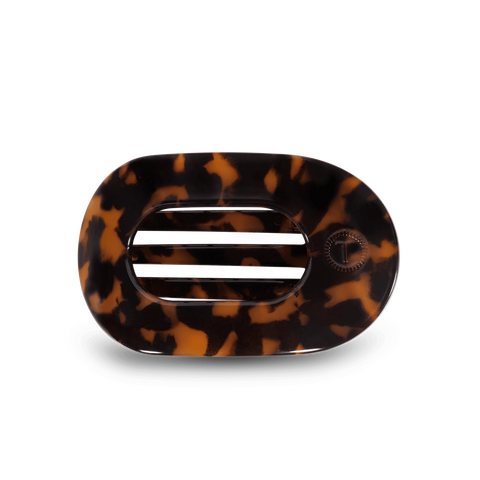 Tortoise Medium Flat Round Hair Clip