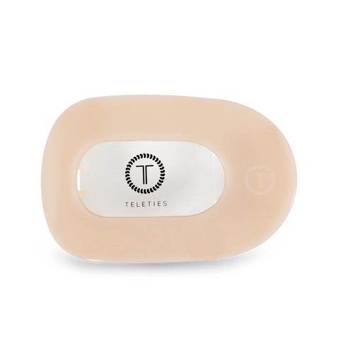 Almond Beige Large Flat Round Hair Clip