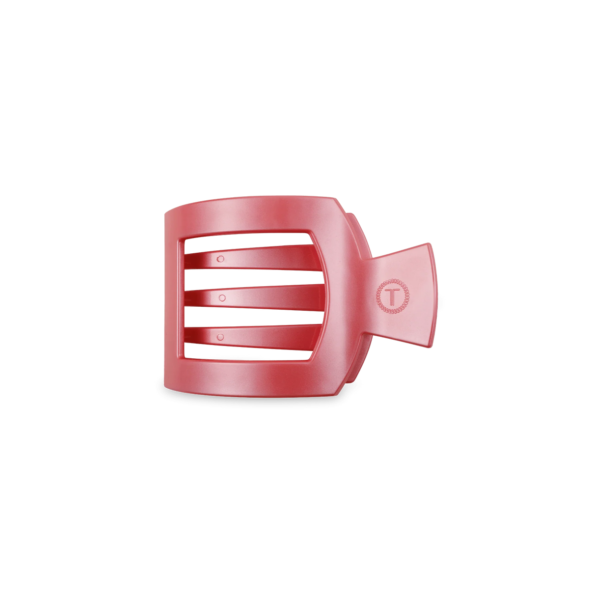 Calming Coral Small Flat Square Hair Clip