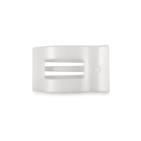Coconut White Small Flat Rectangle Hair Clip