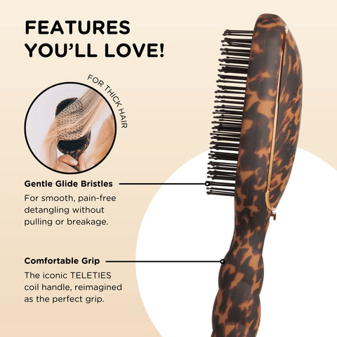 Detangler Hair Brush for Thick Hair – Tortoise