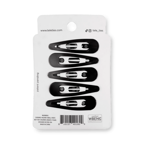 Jet Black Snap Clip (6Ct)