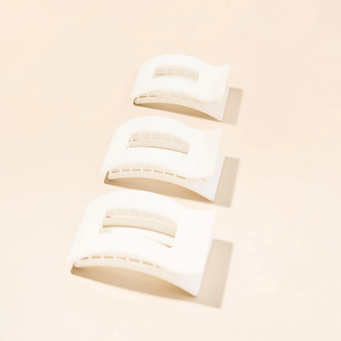 Coconut White Large Flat Rectangle Hair Clip