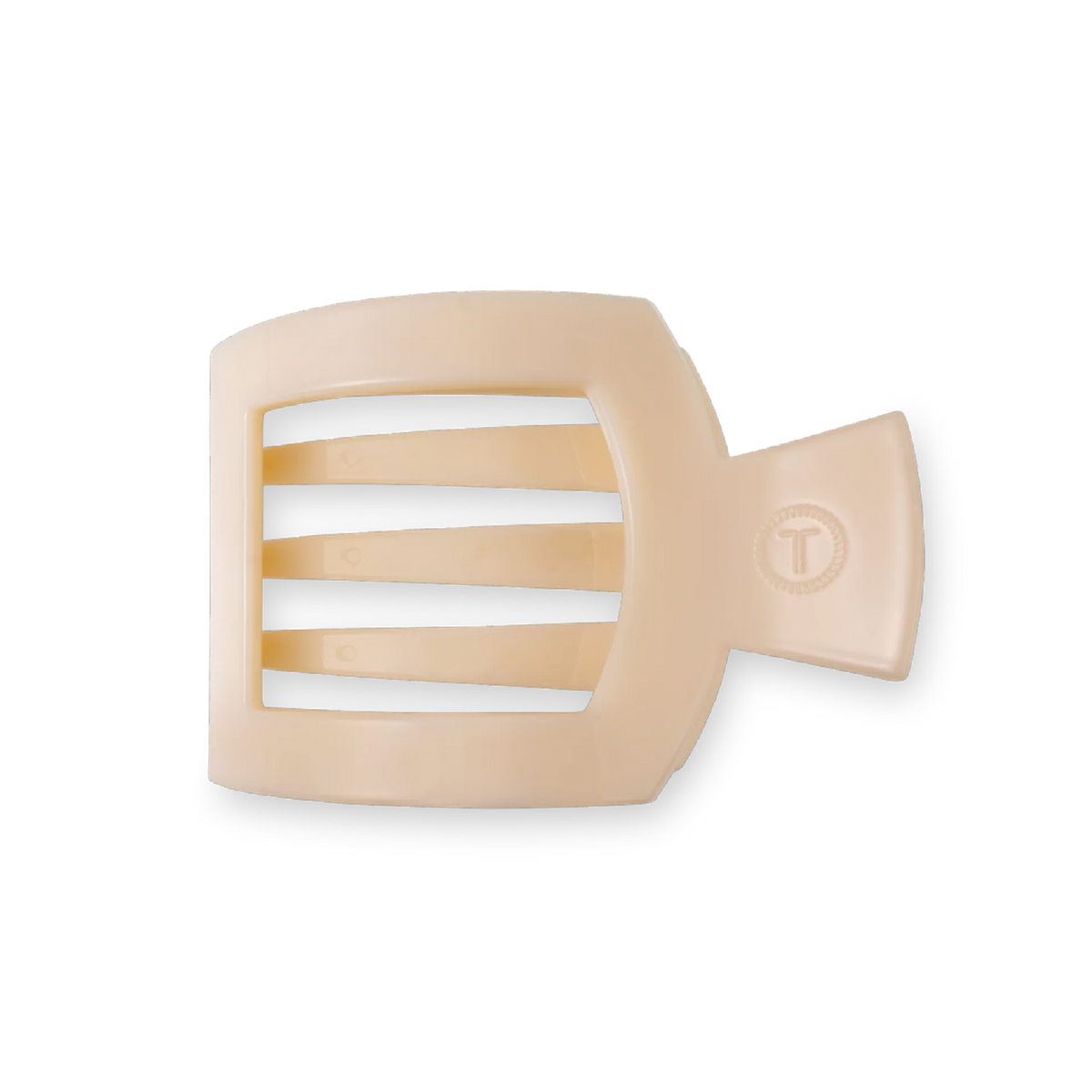 Almond Beige Medium Flat Square Hair Clip