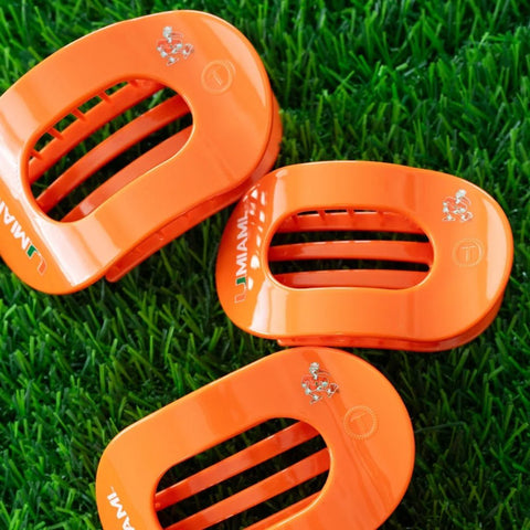 Go Canes! Large Flat Round Hair Clip