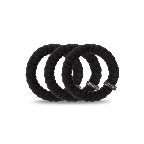 Jet Black Large Nylon Hair Ties