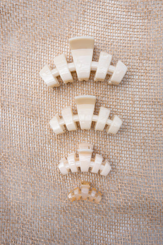 Classic Almond Beige Small Claw Clip