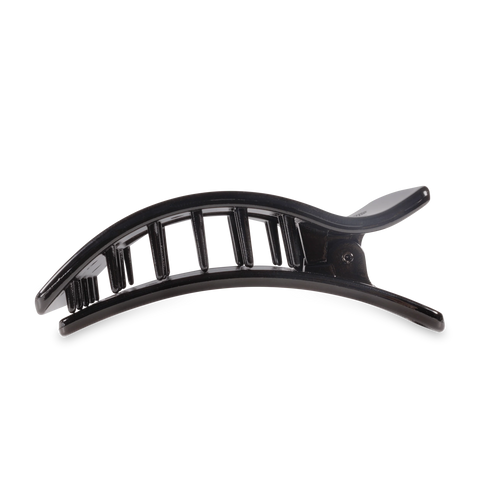 Jet Black Large Flat Rectangle Hair Clip