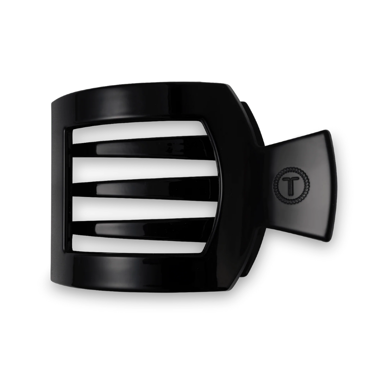 Jet Black Large Flat Square Hair Clip
