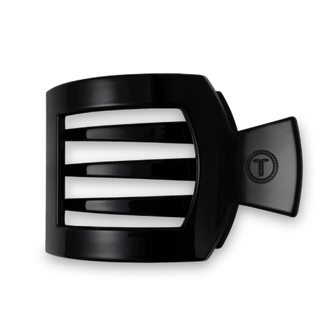 Jet Black Large Flat Square Hair Clip