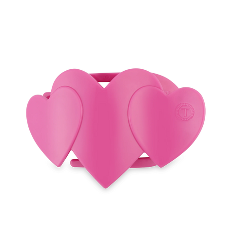 Pink Heart to Heart Medium Flat Hair Clip