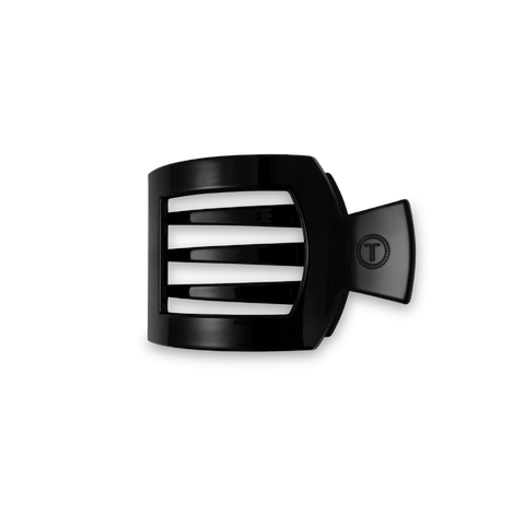 Jet Black Small Flat Square Hair Clip