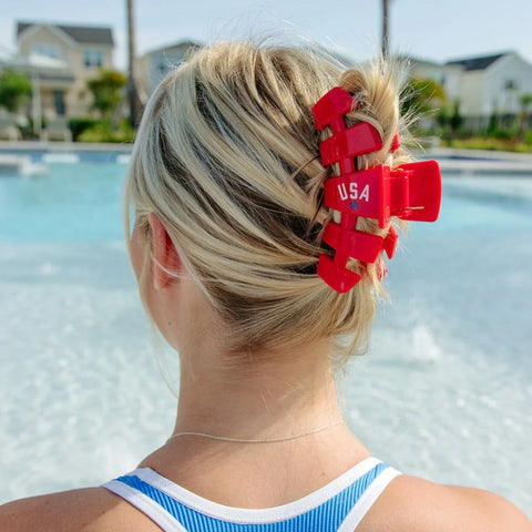 USA Classic Red Large Claw Clip