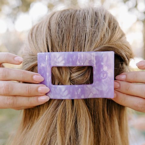 Lavender Mist Medium Flat Rectangle Hair Clip