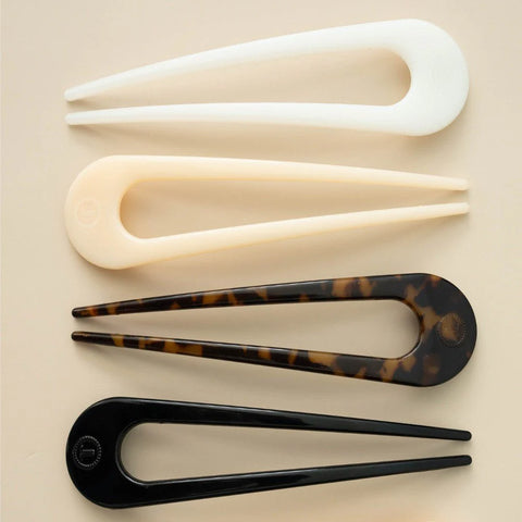 French Hair Pin Coconut White