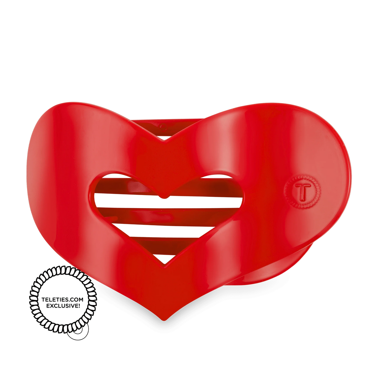 Red Heart Large Flat Hair Clip