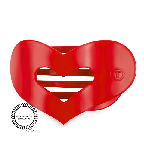 Red Heart Large Flat Hair Clip