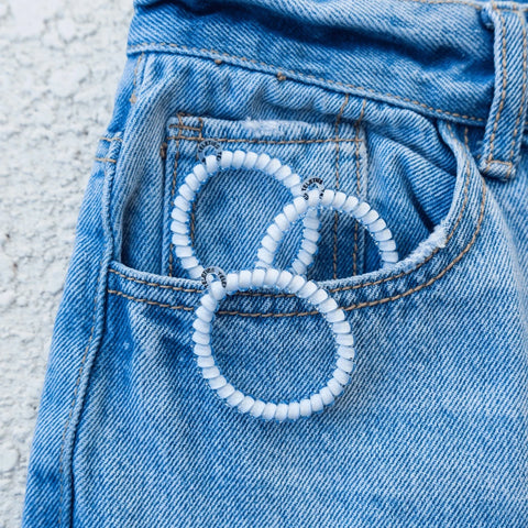 Washed Denim Small Hair Ties