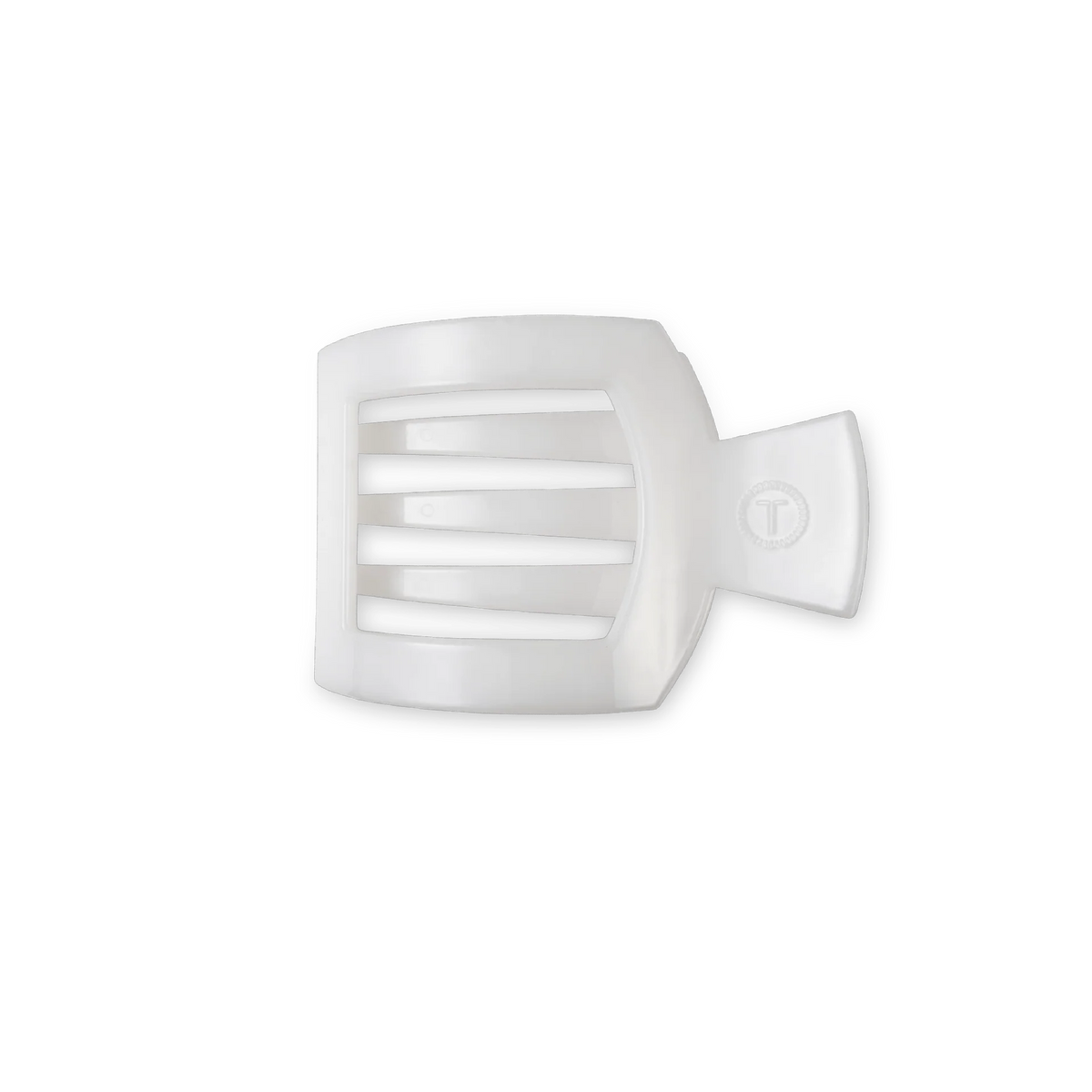 Coconut White Small Flat Square Hair Clip
