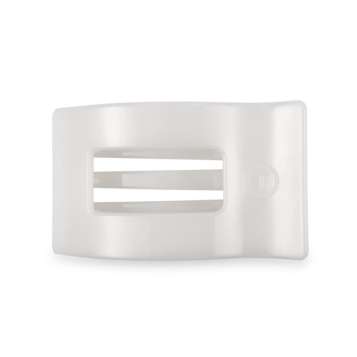 Coconut White Medium Flat Rectangle Hair Clip