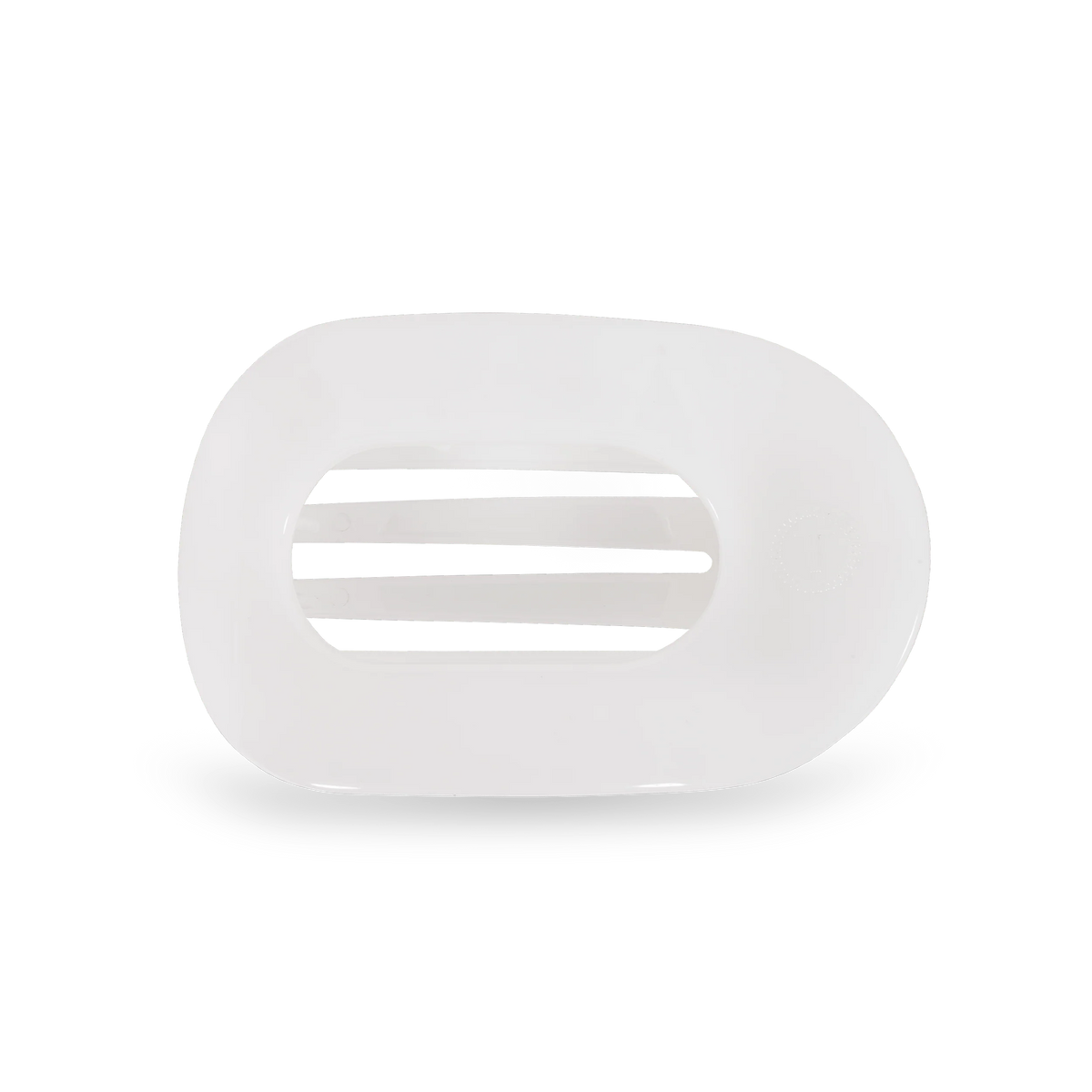Coconut White Medium Flat Round Hair Clip