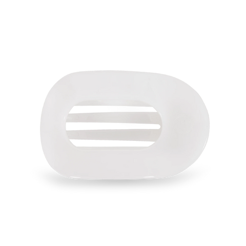 Coconut White Medium Flat Round Hair Clip