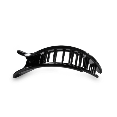 Jet Black Small Flat Round Hair Clip