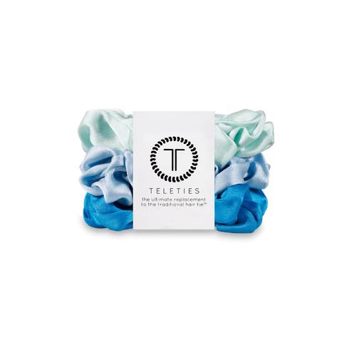 Blue My Mind Small Silk Scrunchies