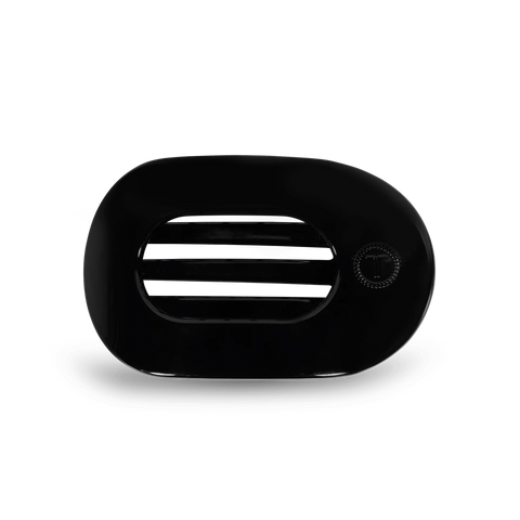 Jet Black Small Flat Round Hair Clip