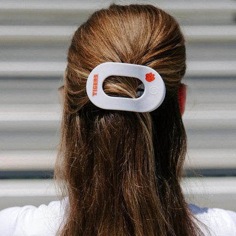 Go Tigers! Medium Flat Round Hair Clip