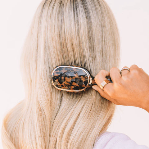 Mini Detangler Hair Brush for Medium Hair - Tortoise