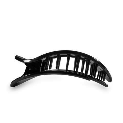 Jet Black Large Flat Round Hair Clip