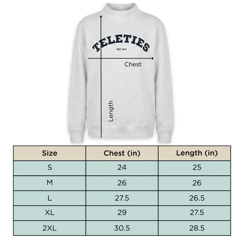 TELETIES Varsity Mock Neck - Medium