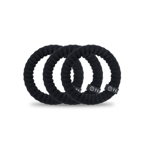 Jet Black Small Nylon Hair Ties