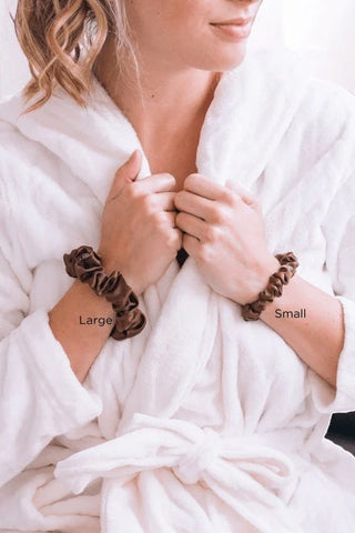 Jet Black Small Silk Scrunchies