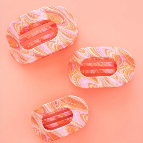 Just Keep Swimming Medium Flat Round Hair Clip