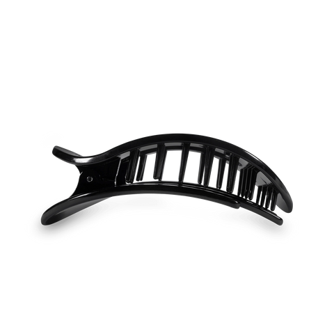 Jet Black Medium Flat Round Hair Clip