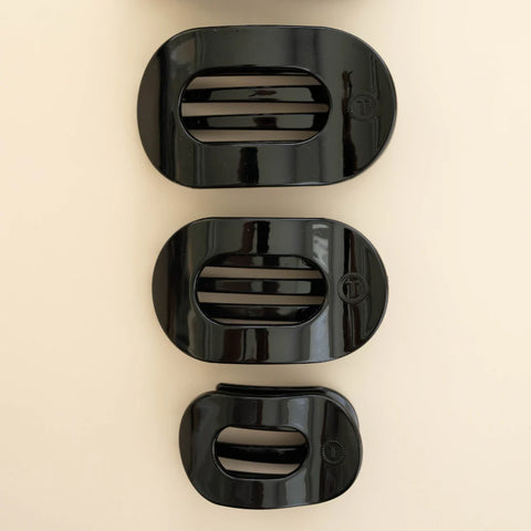 Jet Black Tiny Flat Round Clip