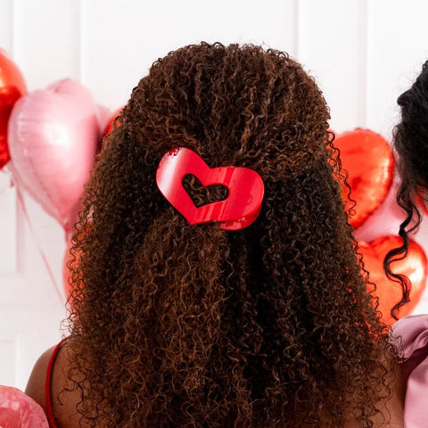 Red Heart Medium Flat Hair Clip