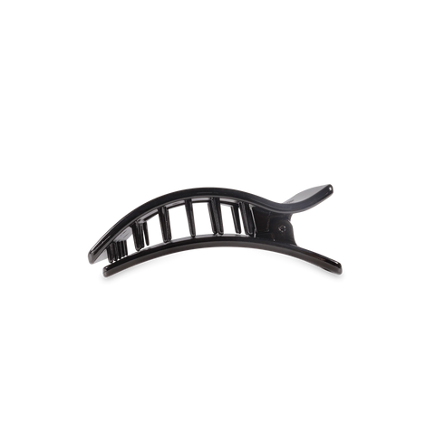 Jet Black Small Flat Rectangle Hair Clip